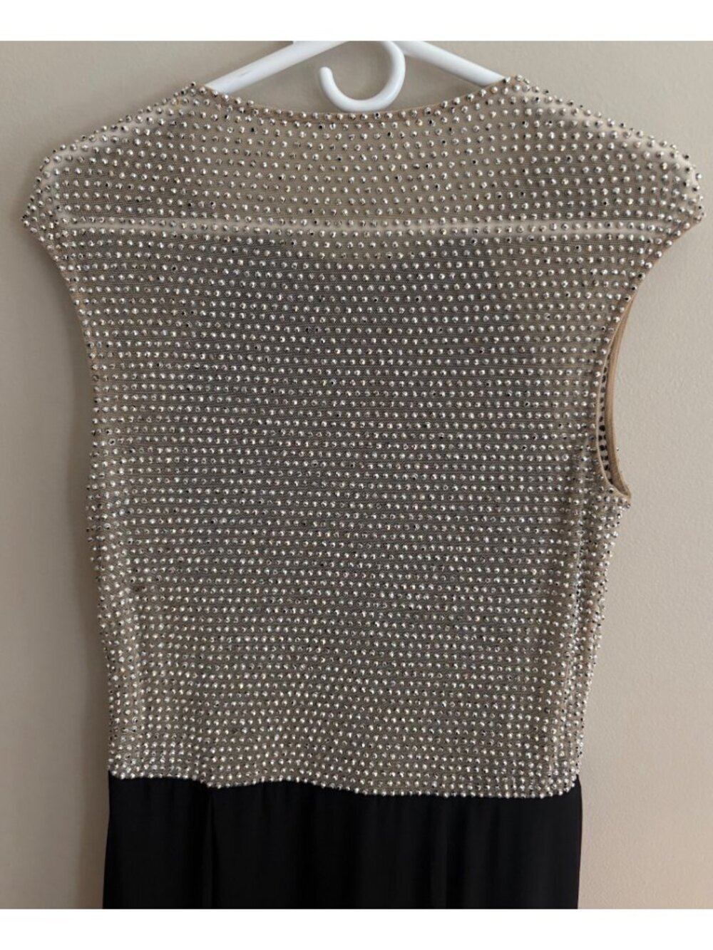 Xscape Caviar Rhinestone Illusion Gown Black Nude Formal Evening Dress Size 12 - Picture 8 of 13